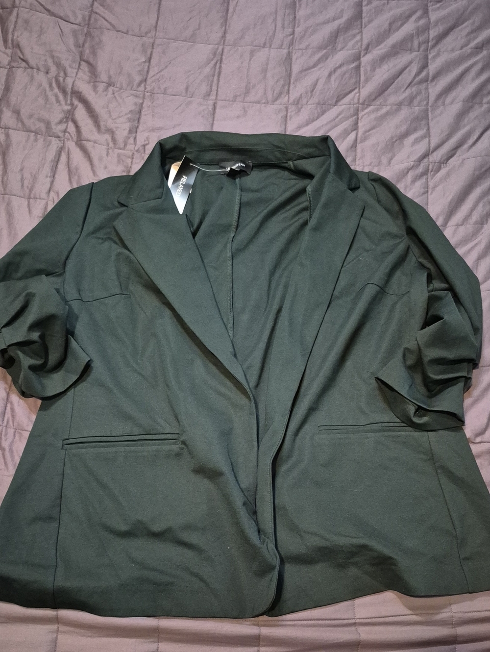 le chateau Dark Green Open-Front Blazer